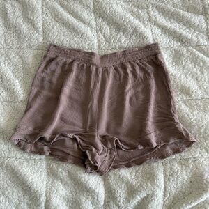 Simons Dusty Mauve Ruffled Hem Lounge Shorts